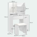 HOMCOM Dressing Table With Mirror And Stool, Makeup Desk For Bedroom, White