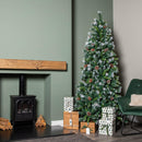 7ft (2.1m) Frosted Glacier Pine Snow Tipped Christmas Tree with Pinecones and 956 Tips
