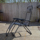 Set of 2 Multi Position Zero Gravity Relaxer Chair Sun Lounger in Mixed Grey
