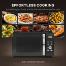 HOMCOM 23L 800W Microwave Oven With Digital Display, Auto Cook, Black