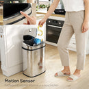 HOMCOM 50L Sensor Bin, Stainless Steel Kitchen Bin With Automatic Close