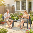 Outsunny 3 Pieces Garden Bistro Set for 2, Outdoor Bistro Table and Chairs