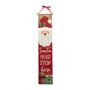 1.2m Battery Operated Light up Hanging Christmas Santa Stop Here Fabric Banner with LEDs