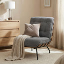 HOMCOM Accent Chair, Reading Chair With Spring Cushion, Dark Grey