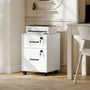 HOMCOM Roll File Cabinet with Drawer, Organiser Letter Size, White