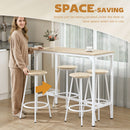 HOMCOM 5 Piece Bar Table And Stools Set With Metal Frame Natural Wood