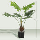 HOMCOM Artificial Plant with PEVA Leaves and Coconut Coir for Home Office