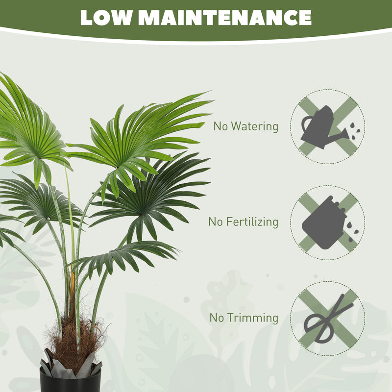 HOMCOM Artificial Plant with PEVA Leaves and Coconut Coir for Home Office