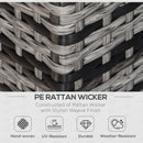 Outsunny Rattan Wicker 2-seat Sofa Loveseat Padded Garden Furniture Brown