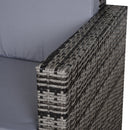 Outsunny Rattan Wicker 2-seat Sofa Loveseat Padded Garden Furniture Brown