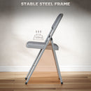 HOMCOM Folding Chairs Set of 4, Foldable Chairs with Cushions, Light Grey