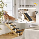 PawHut Dog Steps Dog Ramp, 4-Step Adjustable Height Pet Stairs for Large Dogs