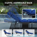 Outsunny Folding Sun Lounger, Sunbed With Canopy, Dark Blue