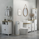 Kleankin Bathroom Under Sink Cabinet With Adjustable Shelf, White