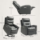 HOMCOM Overstuffed Riser and Reclining Chair with USB Ports, Remote