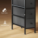HOMCOM Narrow 4 Drawer Dresser with Steel Frame, Chest of Drawers, Black