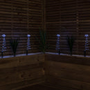 30cm Set of 4 Light up Silver Spiral Christmas Tree Garden Path Lights with 200 White LEDs