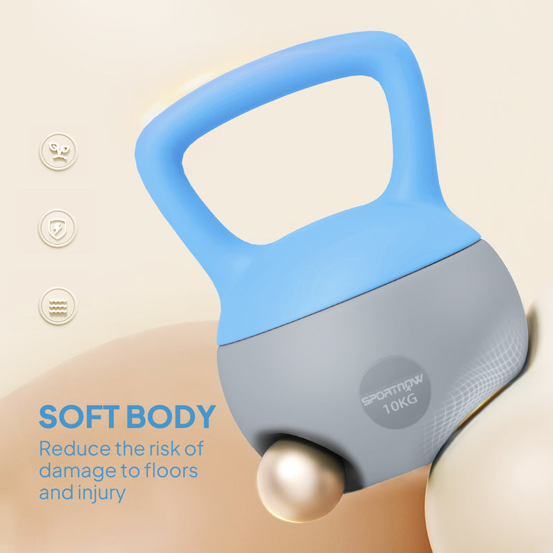 SPORTNOW 10KG Kettlebell with Soft Body and Non-Slip Handle