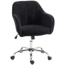 HOMCOM Modern Makeup Vanity Chair with Tub Back for Bedroom, Black
