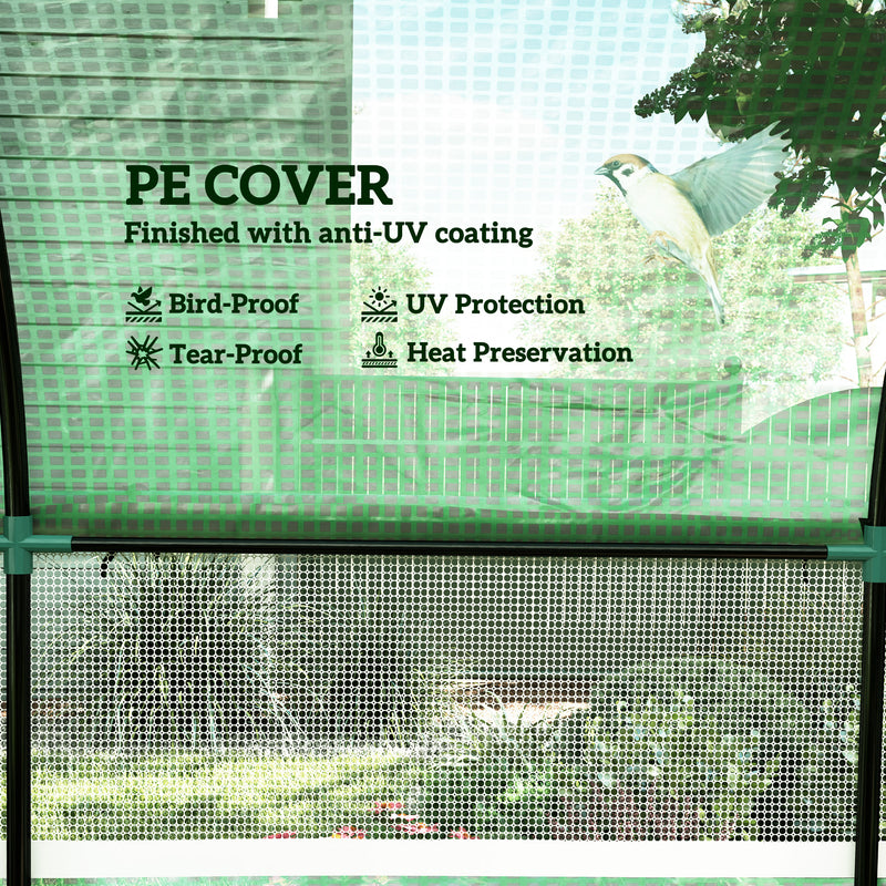 Outsunny Polytunnel Greenhouse With Doors And Mesh Windows