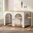 PawHut Dog Crate Furniture, Indoor Dog Cage End Side Table, White