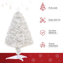Christmas Time 2.5FT Prelit Artificial Tabletop Christmas Tree with Fibre Optics Holiday Home Xmas Decoration for Table and Desk, White