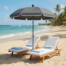 Outsunny 1.8 m Beach Umbrella Parasol with Sand Anchor, Tilt, Dark Grey