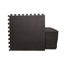 Samuel Alexander Black EVA Foam Floor Mats 60x60cm Interlocking Gym & Play Mats, Non-Slip, Water Resistant
