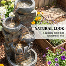 Outsunny 5 Tiers Outdoor Water Fountain with LED Lights for Garden, Mixed