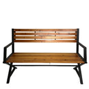 Kendal 2 Person Outdoor Modern Cross Design Metal Wooden Garden Patio Bench