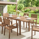 Outsunny Extending Garden Table, Acacia Wood Outdoor Dining Table For 6-8