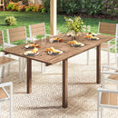 Outsunny Extending Garden Table, Acacia Wood Outdoor Dining Table For 6-8