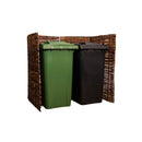 1.16m x 1.22m Double Garden Patio Willow Wheelie Bin Screen Hideaway