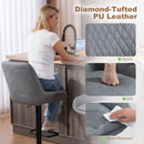 HOMCOM Bar Stools Set Of 2, Adjustable Bar Chairs Swivel Light Grey