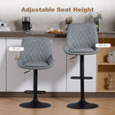 HOMCOM Bar Stools Set Of 2, Adjustable Bar Chairs Swivel Light Grey
