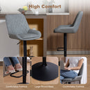 HOMCOM Bar Stools Set Of 2, Adjustable Bar Chairs Swivel Light Grey