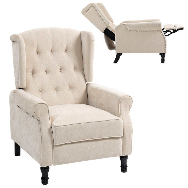 HOMCOM Manual Reclining Armchair Recliner with Footrest