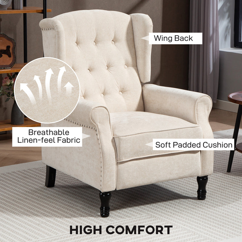 HOMCOM Manual Reclining Armchair Recliner with Footrest