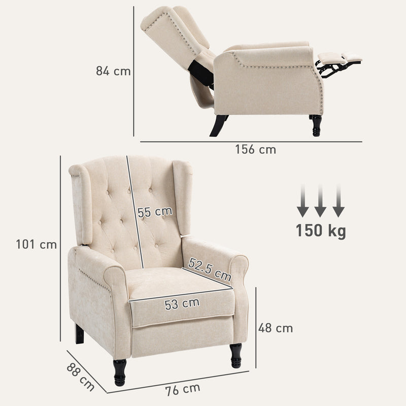 HOMCOM Manual Reclining Armchair Recliner with Footrest
