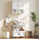 HOMCOM Bathroom Wall Cabinet, Medicine Cabinet with Open Compartments, Shelf