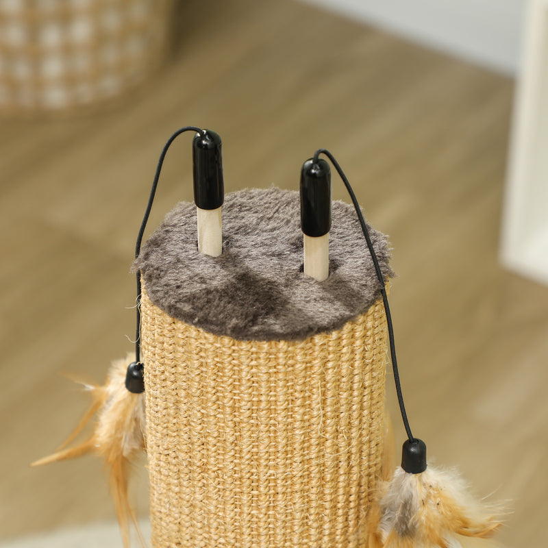PawHut 78cm Tall Cat Scratching Post With 3 Toy Feathers