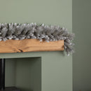1.8m (6ft) Silver Christmas Garland with Glitter Tips