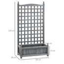 Outsunny Raised Garden Bed with Trellis Garden Planters Indoor Grey