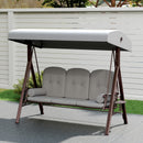 Outsunny 3 Seater Garden Swing Chair, Light Grey