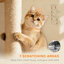 PawHut 170 Cm Cat Tree, Large Cat Tower With 7 Scratching Posts, Light Grey