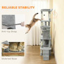PawHut 170 Cm Cat Tree, Large Cat Tower With 7 Scratching Posts, Light Grey