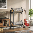 HOMCOM 50 CD Storage Rack, 2-Tier Metal Display Rack for CDs, DVDs, Black
