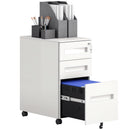 Vinsetto Lockable Mobile Filing Cabinet w/ 3 Drawers 30 x 43.5 x 60 cm