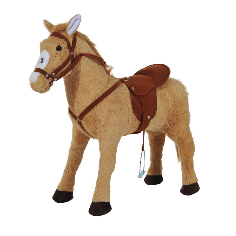 HOMCOM Children Plush Soft Pony - Beige