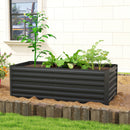 Outsunny Galvanised Steel Outdoor Raised Bed w/ Reinforced Rods, Black